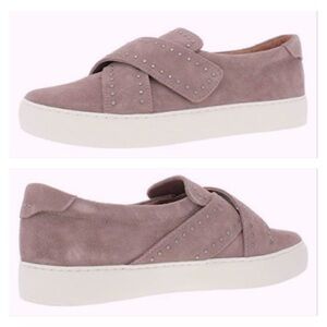 FRYE Womens Nina Dusty Rose Suede Leather Stud Slip-On Velcro strap Sneakers 9.5